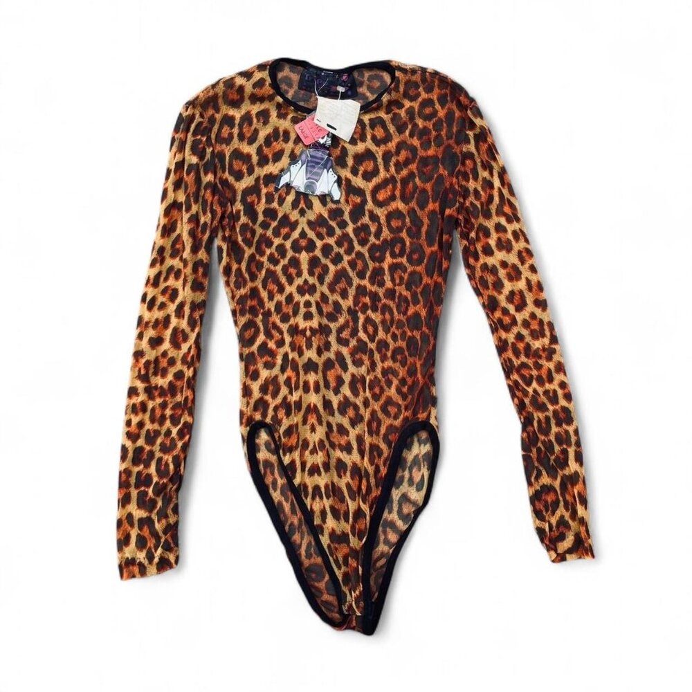 deadstock 80s TRIPP leopard micro mesh bodysuit
